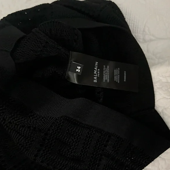 Black Balmain knit dress with monogram - Picture 6 of 8